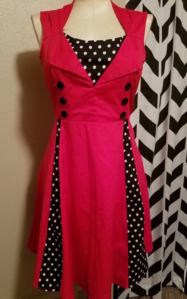 Pinup Red Polka Dot Rockabilly Dress XXL